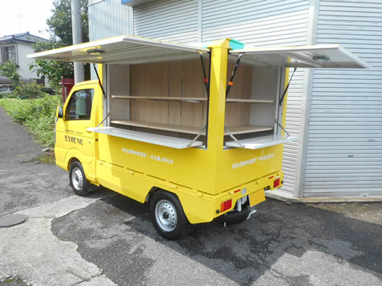 文房具移動販売車　老舗文具店　オカモトヤ様　キャラバンカー